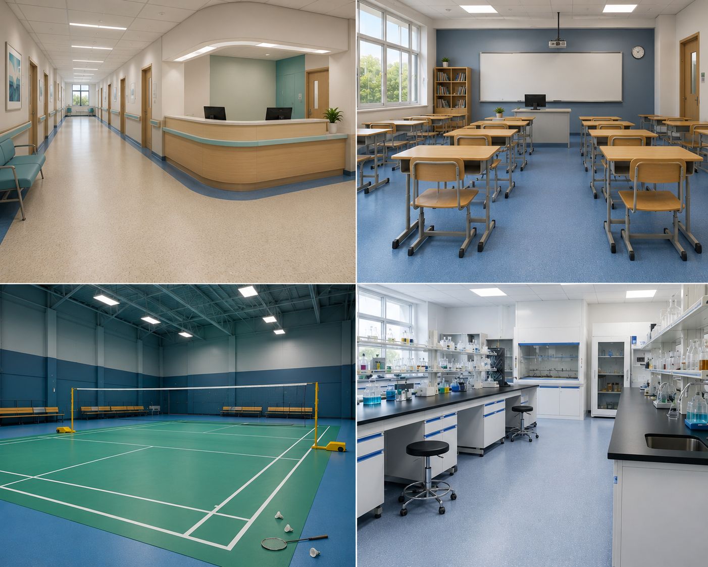 PVC flooring for Hospital, Education, Sport