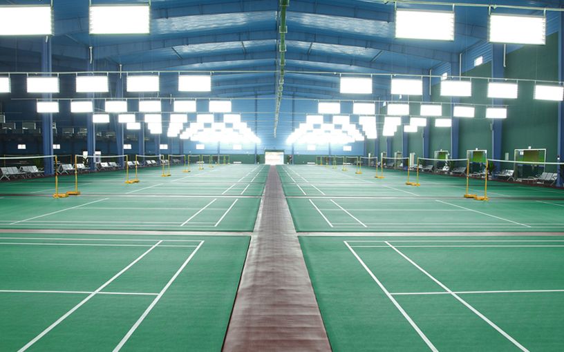 Salão de esportes recreativos de Chengdu Jaximei com mais de 2.000 m² de piso de plástico para badminton em PVC, fevereiro de 2024