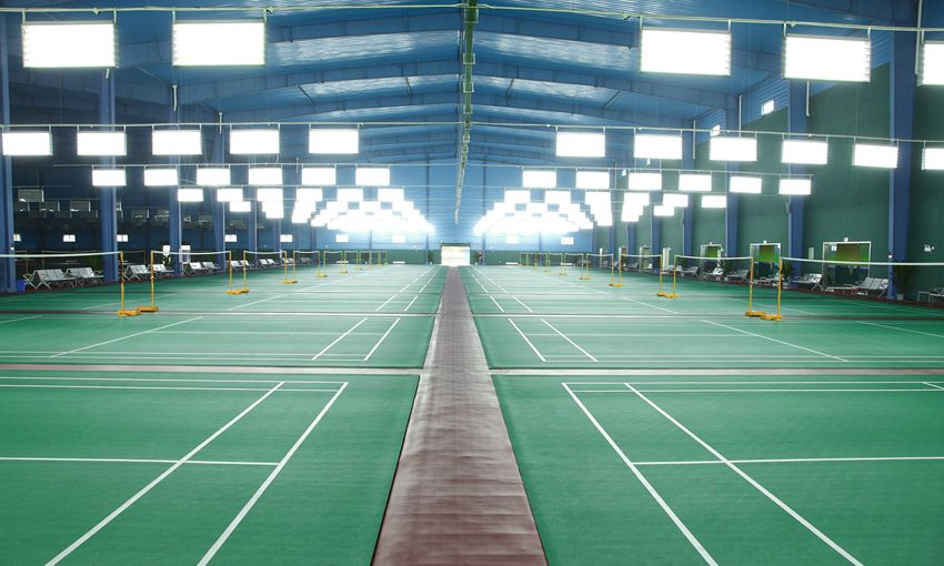 Salão de esportes recreativos de Chengdu Jaximei com mais de 2.000 m² de piso de plástico para badminton em PVC, fevereiro de 2024