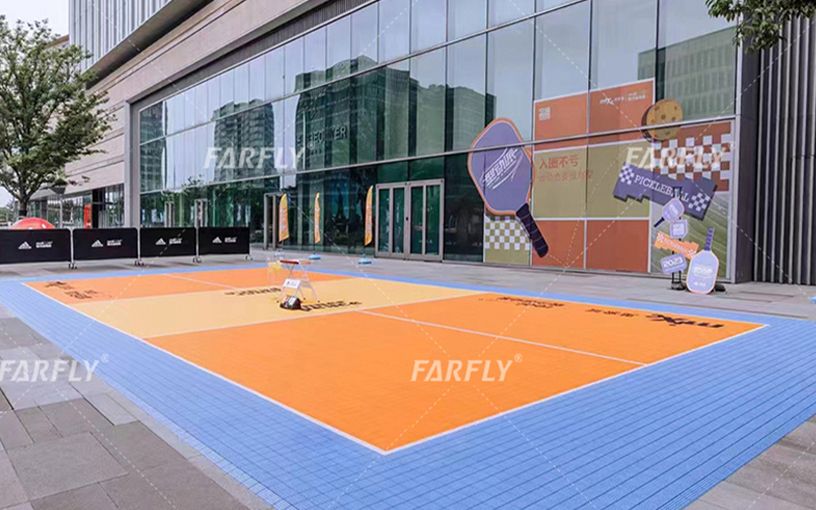 Piso com trava portátil externa de 560 m² em 2024 no clube Pickleball no shopping mixc, Ningbo